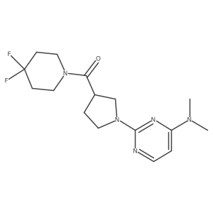 2-[3-(4,4-difluoropiperidine-1-carbonyl)pyrrolidin-1-yl]-N,N-dimethylpyrimidin-4-amine Structure