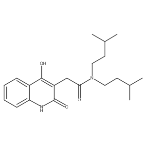 2-(4-hydroxy-2-oxo-1,2-dihydroquinolin-3-yl)-N,N-bis(3-methylbutyl)acetamide Structure