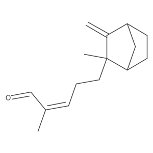 rel-(2E)-2-Methyl-5-[(1R,2S,4S)-2-methyl-3-methylenebicyclo[2.2.1]hept-2-yl]-2-pentenal Structure