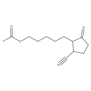 5-[(1S,2R)-2-Cyano-5-oxocyclopentyl]pentyl acetate Structure