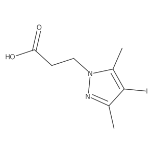 3-(4-iodo-3,5-dimethyl-1H-pyrazol-1-yl)propanoic acid结构式