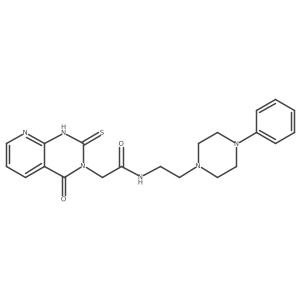 2-(4-oxo-2-thioxo-1,2-dihydropyrido[2,3-d]pyrimidin-3(4H)-yl)-N-(2-(4-phenylpiperazin-1-yl)ethyl)acetamide结构式
