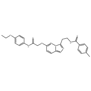 N-(2-(6-((2-((4-ethoxyphenyl)amino)-2-oxoethyl)thio)-[1,2,4]triazolo[4,3-b]pyridazin-3-yl)ethyl)-4-methylbenzamide结构式