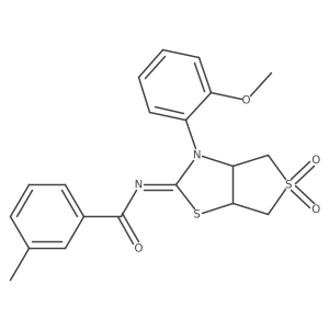 (Z)-N-(3-(2-methoxyphenyl)-5,5-dioxidotetrahydrothieno[3,4-d]thiazol-2(3H)-ylidene)-3-methylbenzamide结构式