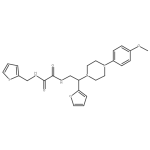N1-(2-(furan-2-yl)-2-(4-(4-methoxyphenyl)piperazin-1-yl)ethyl)-N2-(thiophen-2-ylmethyl)oxalamide结构式