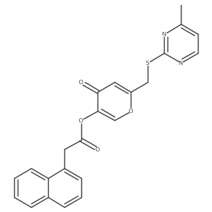 6-(((4-methylpyrimidin-2-yl)thio)methyl)-4-oxo-4H-pyran-3-yl 2-(naphthalen-1-yl)acetate结构式