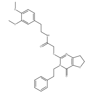 N-(3,4-dimethoxyphenethyl)-2-((4-oxo-3-phenethyl-3,4,6,7-tetrahydrothieno[3,2-d]pyrimidin-2-yl)thio)acetamide Structure