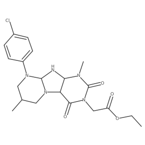 ethyl 2-[9-(4-chlorophenyl)-1,7-dimethyl-2,4-dioxo-6,7,8,9a,10,10a-hexahydro-4aH-purino[7,8-a]pyrimidin-3-yl]acetate结构式