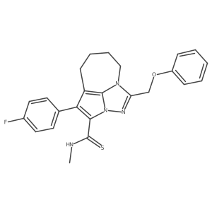 1-(4-fluorophenyl)-N-methyl-4-(phenoxymethyl)-5,6,7,8-tetrahydro-2a,3,4a-triazacyclopenta[cd]azulene-2-carbothioamide结构式