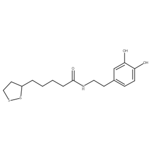 N-[2-(3,4-dihydroxyphenyl)ethyl]-5-(1,2-dithiolan-3-yl)pentanamide结构式