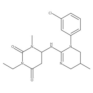 6-[[1-(3-chlorophenyl)-5-methyl-5,6-dihydro-4H-pyrimidin-2-yl]amino]-3-ethyl-1-methyl-1,3-diazinane-2,4-dione结构式