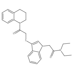 2-(3-((2-(3,4-dihydroquinolin-1(2H)-yl)-2-oxoethyl)thio)-1H-indol-1-yl)-N,N-diethylacetamide结构式