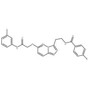 4-fluoro-N-(2-(6-((2-oxo-2-(m-tolylamino)ethyl)thio)-[1,2,4]triazolo[4,3-b]pyridazin-3-yl)ethyl)benzamide结构式