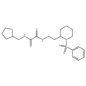 N1-(2-(1-(phenylsulfonyl)piperidin-2-yl)ethyl)-N2-((tetrahydrofuran-2-yl)methyl)oxalamide结构式
