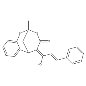 (5Z)-5-[(2E)-1-hydroxy-3-phenylprop-2-enylidene]-2-methyl-2,3,5,6-tetrahydro-4H-2,6-methano-1,3-benzoxazocin-4-one Structure