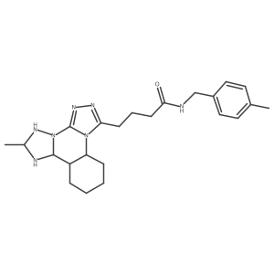 4-{9-methyl-2,4,5,7,8,10-hexaazatetracyclo[10.4.0.0^{2,6}.0^{7,11}]hexadeca-1(16),3,5,8,10,12,14-heptaen-3-yl}-N-[(4-methylphenyl)methyl]butanamide结构式