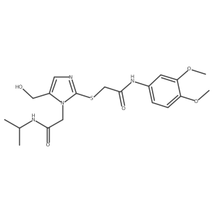 N-(3,4-dimethoxyphenyl)-2-((5-(hydroxymethyl)-1-(2-(isopropylamino)-2-oxoethyl)-1H-imidazol-2-yl)thio)acetamide结构式