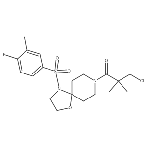 3-Chloro-1-(4-((4-fluoro-3-methylphenyl)sulfonyl)-1-oxa-4,8-diazaspiro[4.5]decan-8-yl)-2,2-dimethylpropan-1-one Structure