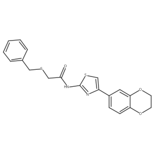 2-(benzylthio)-N-(4-(2,3-dihydrobenzo[b][1,4]dioxin-6-yl)thiazol-2-yl)acetamide Structure