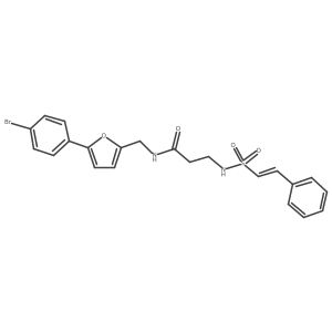N-{[5-(4-bromophenyl)furan-2-yl]methyl}-3-(2-phenylethenesulfonamido)propanamide结构式
