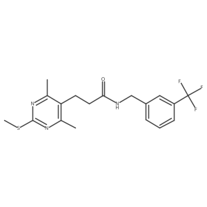 3-[4,6-dimethyl-2-(methylsulfanyl)pyrimidin-5-yl]-N-{[3-(trifluoromethyl)phenyl]methyl}propanamide Structure