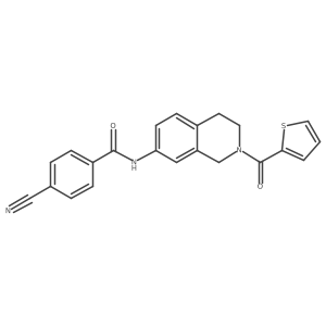 4-cyano-N-(2-(thiophene-2-carbonyl)-1,2,3,4-tetrahydroisoquinolin-7-yl)benzamide Structure