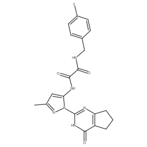 N1-(4-fluorobenzyl)-N2-(3-methyl-1-(4-oxo-4,5,6,7-tetrahydro-3H-cyclopenta[d]pyrimidin-2-yl)-1H-pyrazol-5-yl)oxalamide结构式