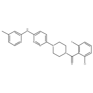 (2-Chloro-6-fluorophenyl)(4-(6-((4-methylpyridin-2-yl)amino)pyridazin-3-yl)piperazin-1-yl)methanone Structure