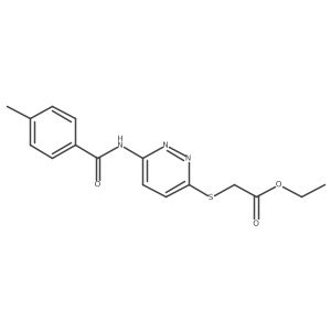 Ethyl 2-{[6-(4-methylbenzamido)pyridazin-3-yl]sulfanyl}acetate结构式