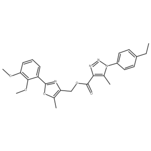 [2-(2,3-dimethoxyphenyl)-5-methyl-1,3-oxazol-4-yl]methyl 1-(4-ethylphenyl)-5-methyl-1H-1,2,3-triazole-4-carboxylate结构式