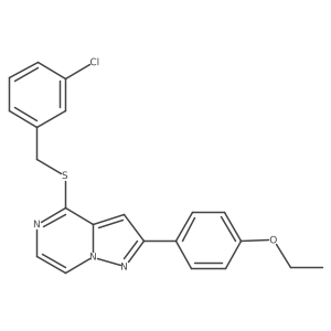 4-[(3-Chlorobenzyl)thio]-2-(4-ethoxyphenyl)pyrazolo[1,5-a]pyrazine Structure