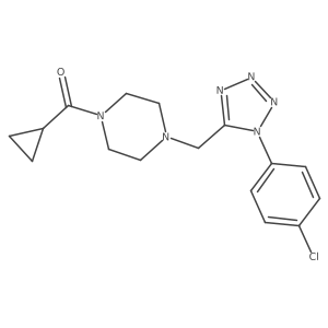 (4-((1-(4-chlorophenyl)-1H-tetrazol-5-yl)methyl)piperazin-1-yl)(cyclopropyl)methanone Structure