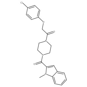 2-(4-chlorophenoxy)-1-{4-[(1-methyl-1H-indol-2-yl)carbonyl]piperazin-1-yl}ethanone Structure