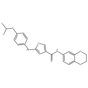 2-((4-(difluoromethoxy)phenyl)amino)-N-(2,3-dihydrobenzo[b][1,4]dioxin-6-yl)thiazole-4-carboxamide Structure