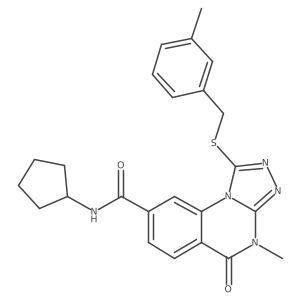 N-cyclopentyl-4-methyl-1-((3-methylbenzyl)thio)-5-oxo-4,5-dihydro-[1,2,4]triazolo[4,3-a]quinazoline-8-carboxamide Structure