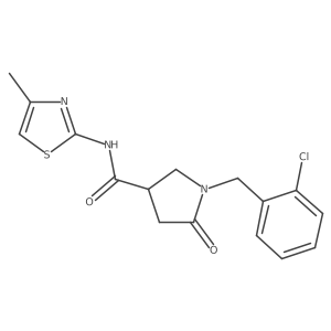1-(2-chlorobenzyl)-N-[(2Z)-4-methyl-1,3-thiazol-2(3H)-ylidene]-5-oxopyrrolidine-3-carboxamide Structure