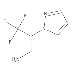 3,3,3-Trifluoro-2-(1H-pyrazol-1-yl)propan-1-amine结构式