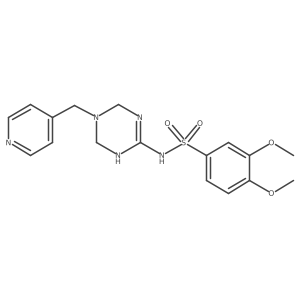 3,4-dimethoxy-N~1~-[5-(4-pyridylmethyl)-1,4,5,6-tetrahydro-1,3,5-triazin-2-yl]-1-benzenesulfonamide结构式