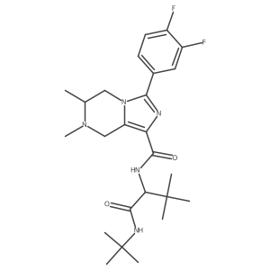 N-[(1S)-1-(tert-butylcarbamoyl)-2,2-dimethyl-propyl]-3-(3,4-difluorophenyl)-6,7-dimethyl-6,8-dihydro-5H-imidazo[1,5-a]pyrazine-1-carboxamide Structure