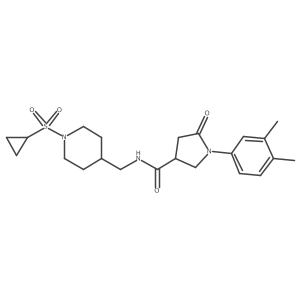 N-((1-(cyclopropylsulfonyl)piperidin-4-yl)methyl)-1-(3,4-dimethylphenyl)-5-oxopyrrolidine-3-carboxamide Structure