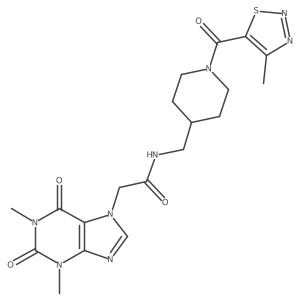 2-(1,3-dimethyl-2,6-dioxo-2,3-dihydro-1H-purin-7(6H)-yl)-N-((1-(4-methyl-1,2,3-thiadiazole-5-carbonyl)piperidin-4-yl)methyl)acetamide Structure
