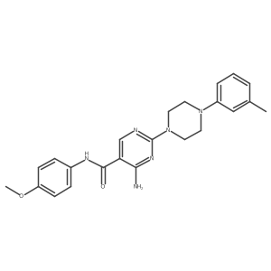 4-amino-N-(4-methoxyphenyl)-2-[4-(3-methylphenyl)piperazin-1-yl]pyrimidine-5-carboxamide Structure