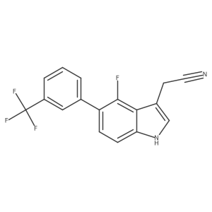 4-Fluoro-5-(3-(trifluoromethyl)phenyl)indole-3-acetonitrile结构式