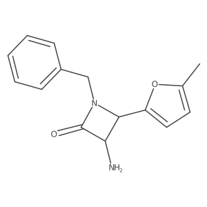 3-Amino-1-benzyl-4-(5-methylfuran-2-yl)azetidin-2-one结构式