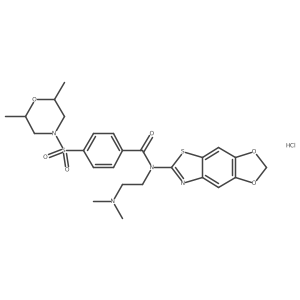 N-([1,3]dioxolo[4',5':4,5]benzo[1,2-d]thiazol-6-yl)-N-(2-(dimethylamino)ethyl)-4-((2,6-dimethylmorpholino)sulfonyl)benzamide hydrochloride Structure