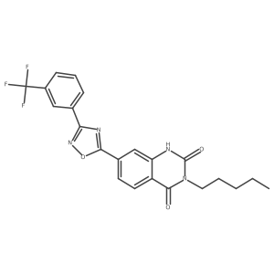 3-pentyl-7-(3-(3-(trifluoromethyl)phenyl)-1,2,4-oxadiazol-5-yl)quinazoline-2,4(1H,3H)-dione结构式