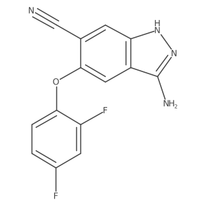 3-Amino-5-(2,4-difluorophenoxy)-1H-indazole-6-carbonitrile结构式