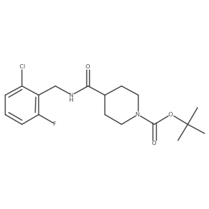 tert-Butyl 4-((2-chloro-6-fluorobenzyl)carbamoyl)piperidine-1-carboxylate结构式