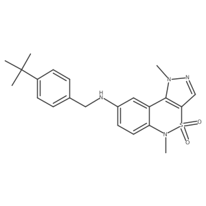 N-(4-Tert-Butylbenzyl)-1,5-Dimethyl-1,5-Dihydropyrazolo[4,3-C][2,1]benzothiazin-8-Amine 4,4-Dioxide Structure