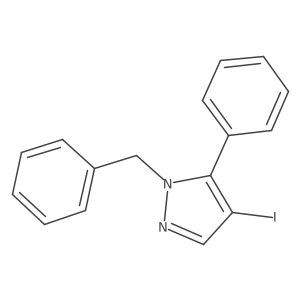 1-benzyl-4-iodo-5-phenyl-1H-pyrazole结构式